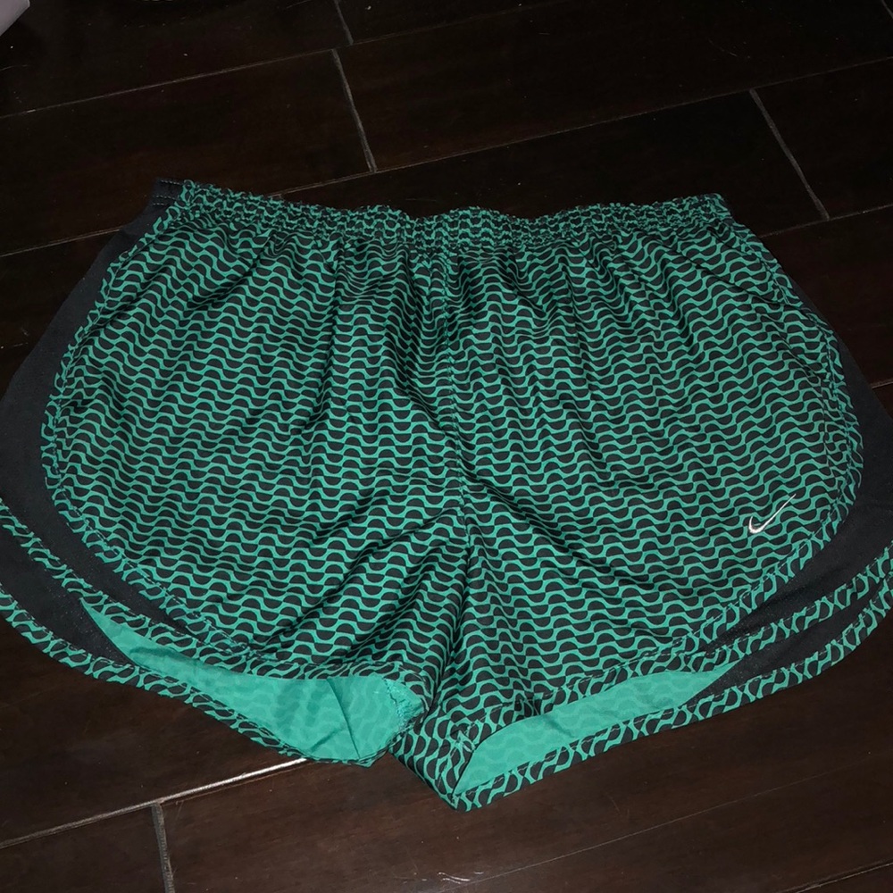 Nike Teal and Black Printed Athletic Shorts